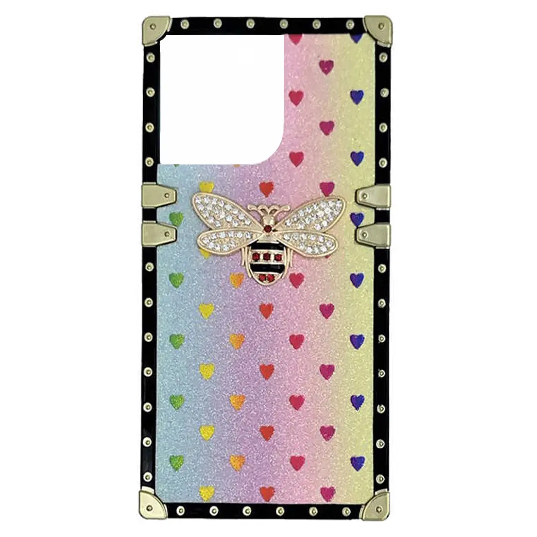 iPhone 15 Pro Max Heart Butterfly Case Pink